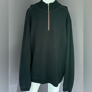Tommy‎ Bahama Mens Reversible 1/2 Zip Black Long Sleeve Pullover, Size L (131)